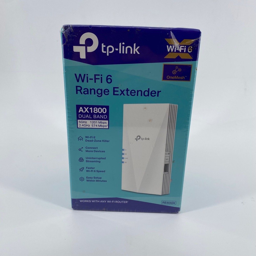 TP-Link RE600X AX1800 Wi-Fi 6 Range Extender White Dual Band OneMesh New